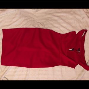 Boohoo Red off shoulder midi dress